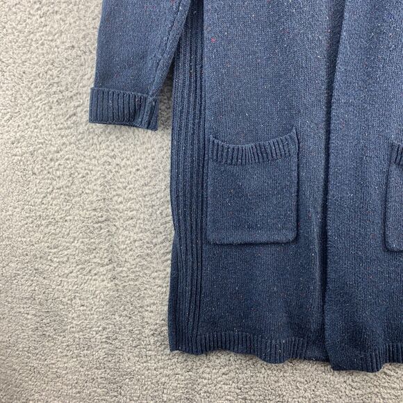Alya Open Front Cardigan Sweater Women's Pockets Long Tunic Knit Size Small Blue - Picture 5 of 15